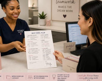 Oral Surgery Routing Slip | Oral Surgery Treatment Form | Dental Office Routing Form | Oral Surgeon Checklist | Dental Assistant Printable