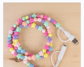 Kabel do ładowania telefonu 4-1 z koralikami