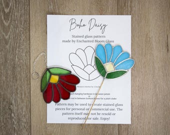 DIGITAL DOWNLOAD Boho Flower Stained Glass Pattern Pdf and Png - Etsy