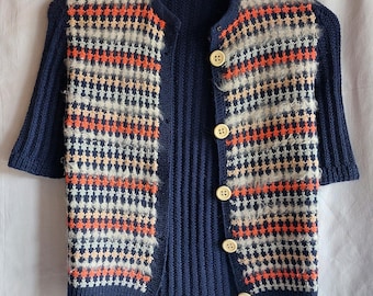 Strickjacke aus den 50er Jahren, Kurzarm, Vintage, Gr.36/38 Handarbeit, Unikat