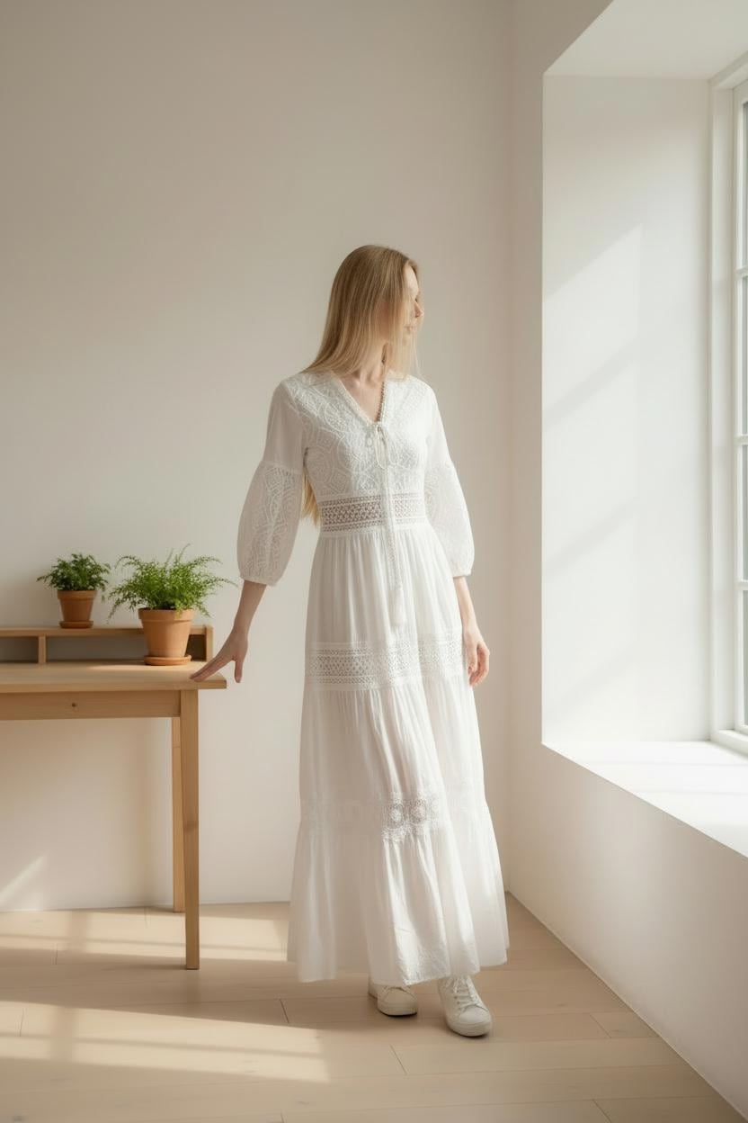 Prairie Wedding Dress White - Etsy