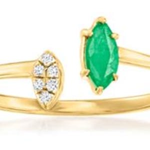 Green Onyx Marquise Ring, Gold plated Dainty Ring, Minimalist Gemstone Ring, Handmade Statement Jewelry, Gift for Her