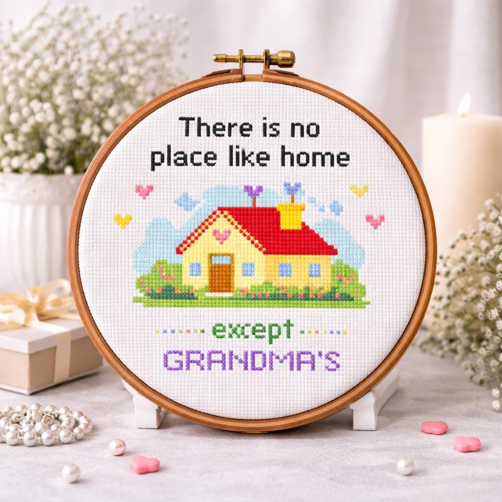 Grandma Cross Stitch Pattern, There is No Place Like Home Except ...