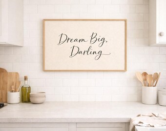 Dream Big Darling Quote Print, Minimalist Typography Wall Art (Digital Download)