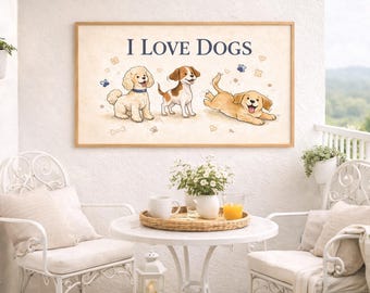 Dogs Illustration Print, Puppy Nursery Decor (Digital Download