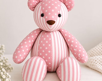 Patrón imprimible para coser un osito de peluche conmemorativo, juguete de peluche, peluche DIY.