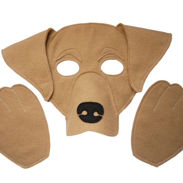 Labrador costume Mask, adult, boys, girls, dog, Book day, puppy, children's or adults size, puppy, school play, theatre