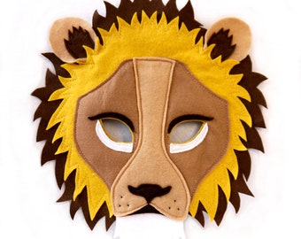 Lion costume mask gift children's or adults book day felt boys girls outfit kids adult Gift. Narnia