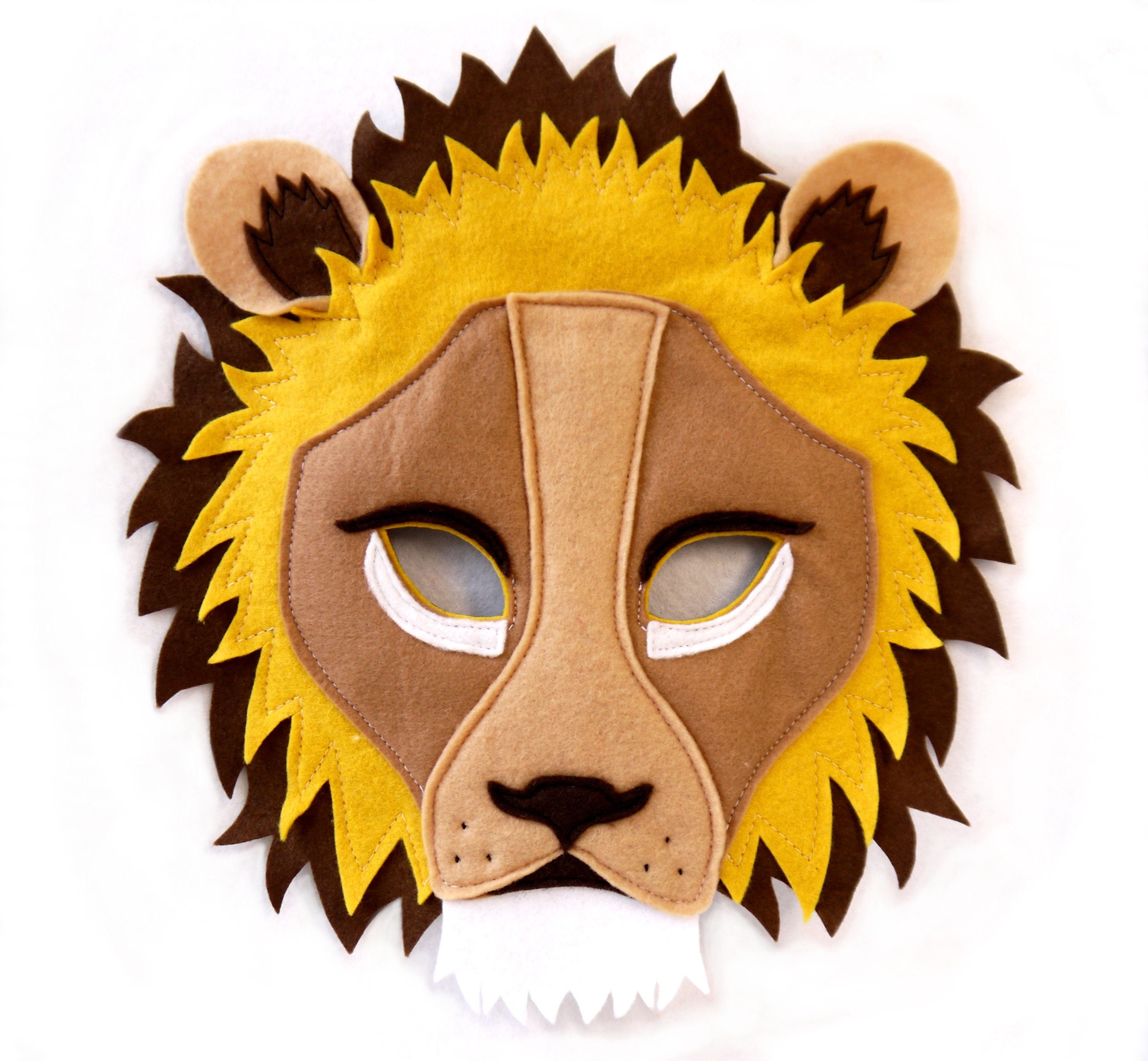 Lion Cub mask, handmade leather young lion wild cat mask for