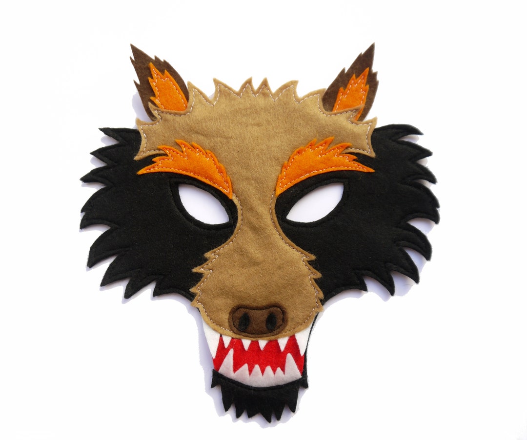 Werewolf Wolf Mask Costume Children's Adults Felt Ware - Etsy