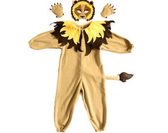 Lion costume, book day / carnival gift, child, adult, Book day onesie, adults and child size. Mask and paws theatre school productions