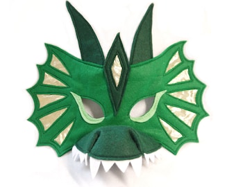 Dragon mask costume, Halloween boys girls gift. Book day, adult or child size, fantasy, cosplay, dress up, theatre