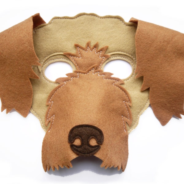 Buchtag Hundekostüm Maske, Labradoodle, Hundemaske Doodle Kinder- oder Erwachsenengröße Geburtstagsgeschenk Welpe, Cosplay, Theater