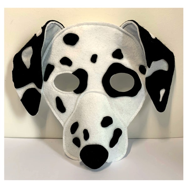 Masque de costume dalmatien, costume de jour du livre, chien les 101 dalmatiens, taille enfant ou adulte, cadeau d'anniversaire pour chiot, cosplay, costume de théâtre