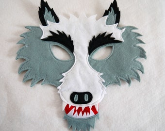 Wolf costume mask child, werewolf Halloween, adult, boys, girls outfit kids adult, theatre, cosplay, little red riding hood