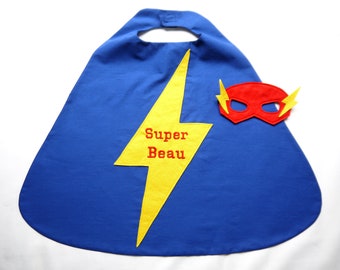 Superhero cape FULLY LINED REVERSIBLE personalised fully lined reversible gift child and adult sizes