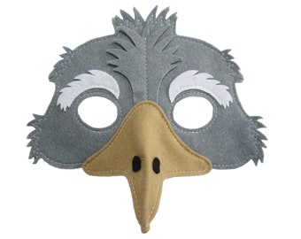 bird mask Ostrich costume play production bird mask party Child adult size, gift, Halloween, Theatre, Masked ball, Party