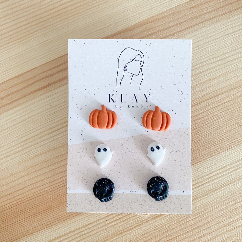 Halloween Stud Earrings Polymer Clay Earrings Mini Stud Etsy Australia