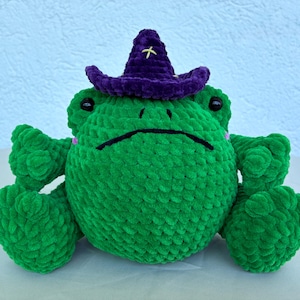 Peluche Rana Brontolona - Rana Divertente - Rana di Supporto Emotivo - Animale di Peluche Fatto a Mano - Amigurumi - Idea Regalo/Decorazione