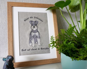 Embroidered Personalised Dog Artwork - Twelve Breeds Available