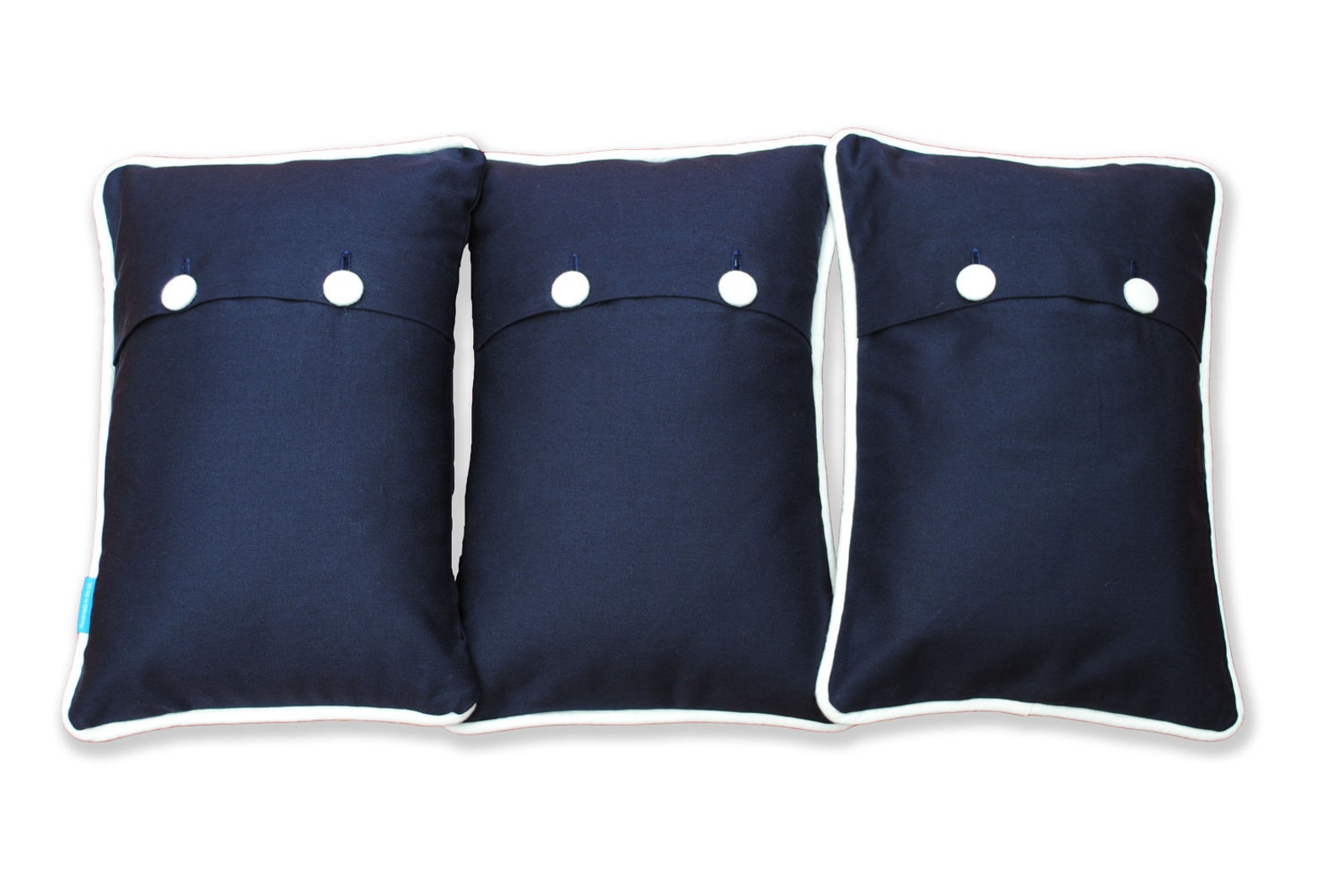 PERSONALISED 'long Distance Love' World Map Set of Three Navy Cushions ...