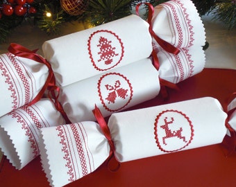 Scandi Cross Stitch Reusable Christmas Cracker