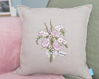 Personalised Bouquet for Mother Figures Cushion