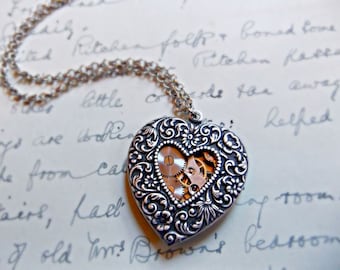Silver Mechanical Heart Necklace