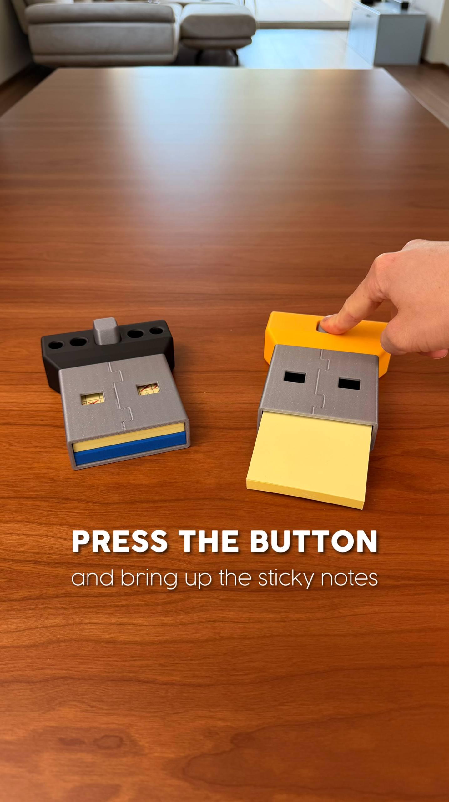 Sticky Note Compartment 3D Printed USB Sticky Note Holder With Hidden Compartment & Stencils - Etsy