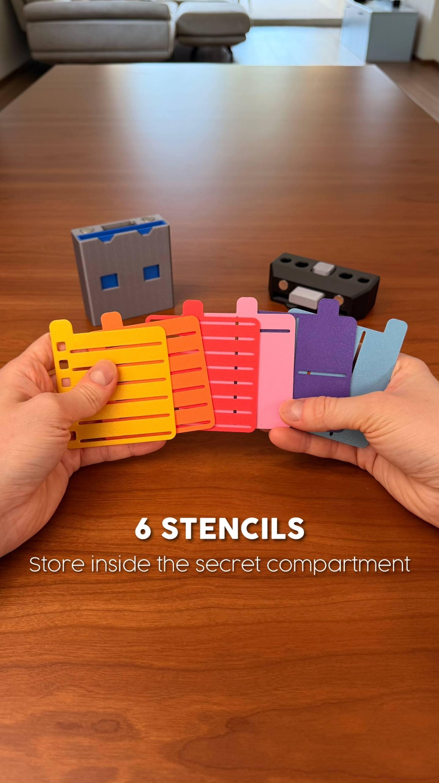Sticky Note Compartment 3D Printed USB Sticky Note Holder With Hidden Compartment & Stencils - Etsy