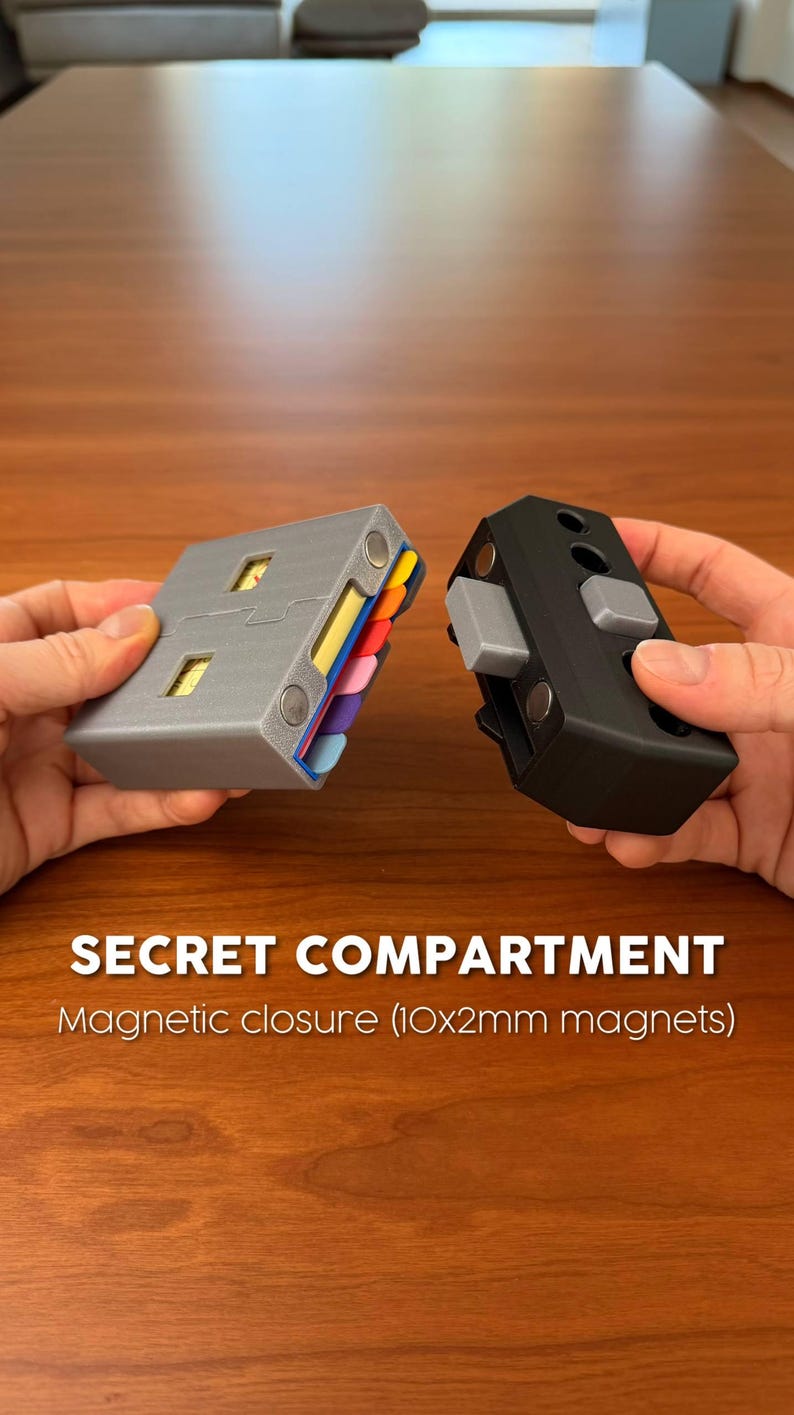 Sticky Note Compartment 3D Printed USB Sticky Note Holder With Hidden Compartment & Stencils - Etsy