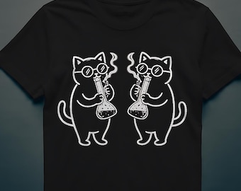 Cat See, Cat Do – Funny Cat Line Art | Minimal Cat Illustration | Digital Download for T-Shirts & Prints