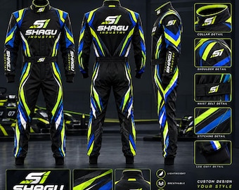 Traje de karting personalizado / Traje de automovilismo personalizado / Mono de carreras con nombre y logotipo / Traje de karting inspirado en la Fórmula 1