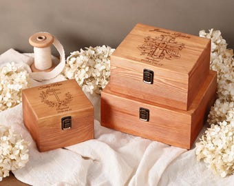 Personalized Wooden Memory Gift Box for Baptism, Engraved Name Wooden Box, Baptism Gift Idea, Custom Baptism keepsake box, Newborn Baptism