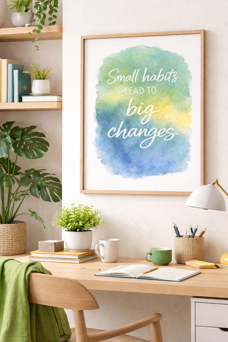 Small Habits Lead to Big Changes Poster | Motivational Wall Art Print ...