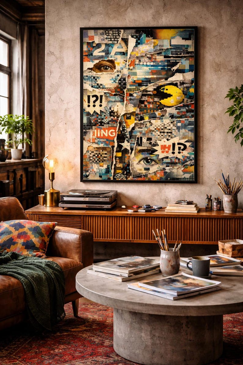 Surreal Collage Poster | Abstract Pop Art Wall Art | Digital Chaos ...