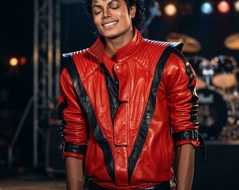 Michael Jackson Thriller Style Leather Cosplay Jacket, Custom-made 80s costume