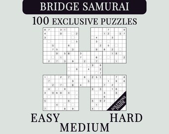 Bridge Samurai Sudoku Book | 100 Advanced Interval Logic Puzzles for Adults (PDF Download)