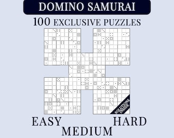 Domino Samurai Sudoku Book | 100 Advanced Paired Logic Puzzles for Adults (PDF Download)