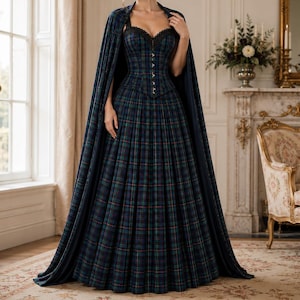tartan bridesmaid dresses Celtic Bridesmaids while the square neckline