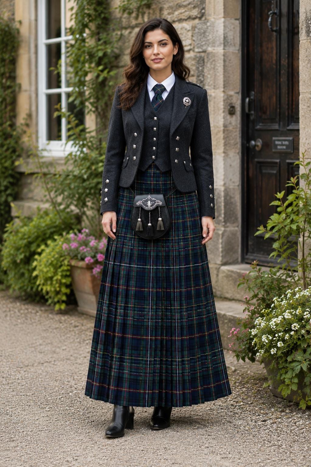 tartan bridesmaid dress Celtic Bridesmaids Dresses Woman With Blue Dress grandmother of the groom outfits Color:#31-Chartreuse Made in Norfolk