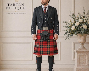 Men’s 10-Piece Scottish Wedding Prince Charlie Kilt Outfit – Highland Dress