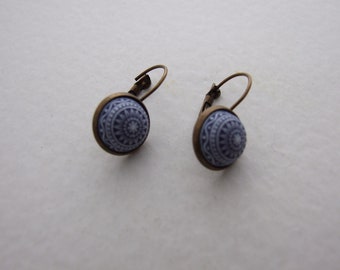 Blue Mosaic Earrings  .. Moroccan earrings, folk earrings, stylish earrings