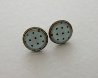 Green Polka Dot Pretty Stud Earrings