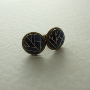 Geometric  Earrings...Artistic Earrings with Antique Bronze Backings