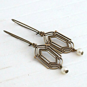 Art Deco Ohrringe ..Deco Ohrringe, Vintage Stil Ohrringe, Perlenohrringe, lange Ohrringe