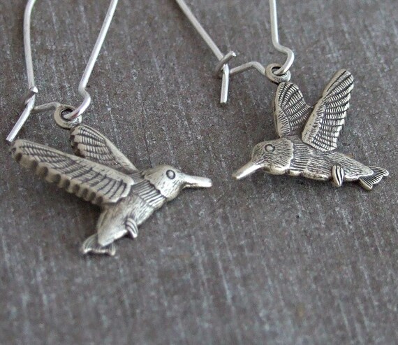 Hummingbird Earrings silver bird earrings, bird earrings, silver  earrings, hummingbird jewellery