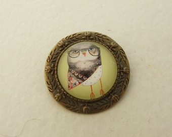 Owl Brooch, cute bird brooch,vintage style