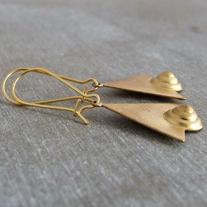 Triangle Earrings .. art deco earrings, geometric earrings, gold earrings, Egyptian image 3