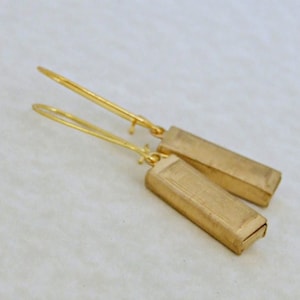 Gold Harmonica Earrings .. musical instrument, mouth organ, musical earrings, gold earrings, long earrings